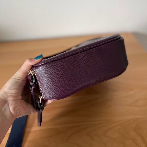 NWT Dooney & Bourke Saffiano Leather Sawyer Crossbody Bag • Plum Wine - Picture 5 of 15